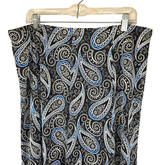 Paisley Print Skirt Flared Midi Womens Plus Size 3X By Ashley Blue  JH1767 - Picture 5 of 6